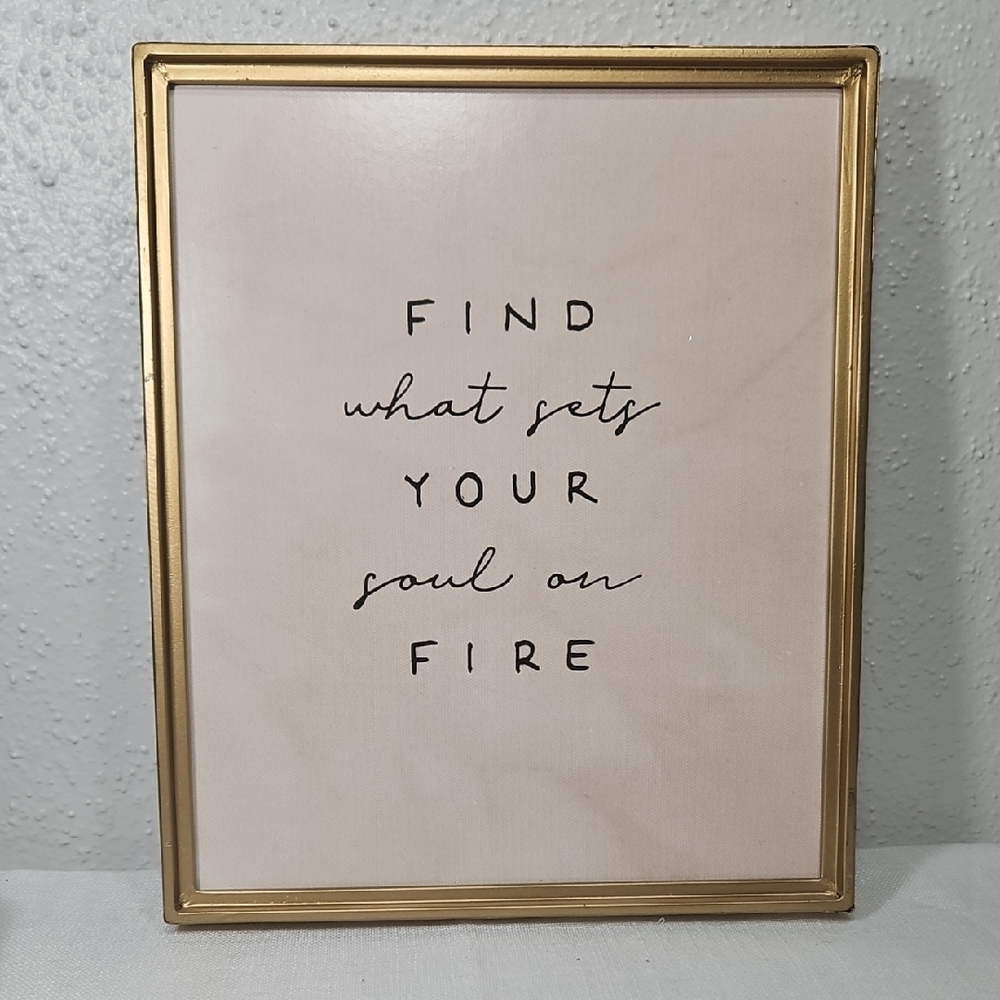 Hobby Lobby Gold Framed Inspirational Find what sets your soul on Fire Wall Art